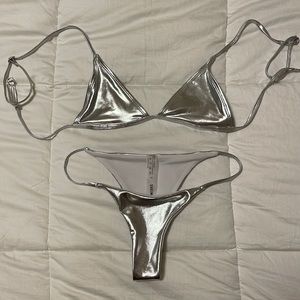 Shein metallic bikini, size Small